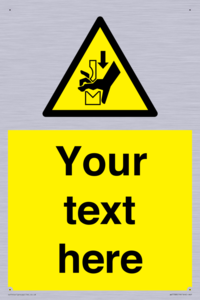 Custom warning hand crushing between press brake tool